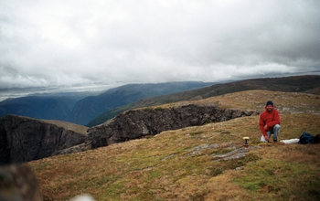 Adam Booth is shown doing research in Norway.